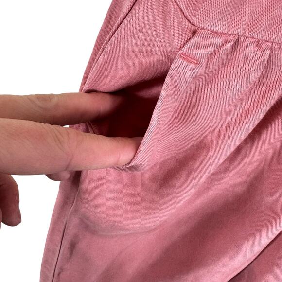 Zara Baby Pink Lyocell Short Sleeve Pants Button Front Romper Size 12 18 Months - Picture 4 of 6